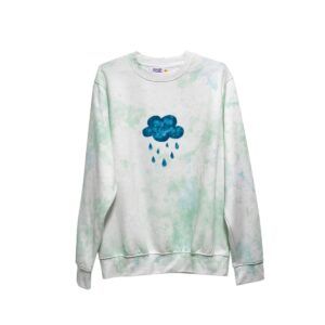SUDADERA SIN CAPUCHA TIEDYE MANCHAS CON DIBUJO